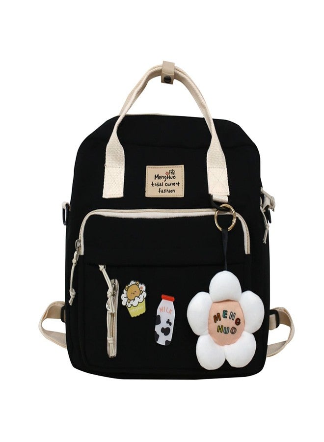Extolove Cute Messenger Bag Y2K Kawaii Crossbody Bag Japanese Backpack Aesthetic Ita Bags with Kawaii Accessories (Black) - Image 1